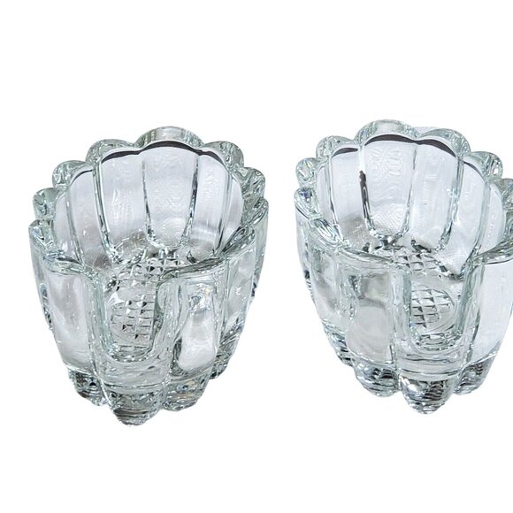 2 Princess House Utensil Holders Crystal #438 scallop Fork Spoon buffet service - Picture 2 of 8